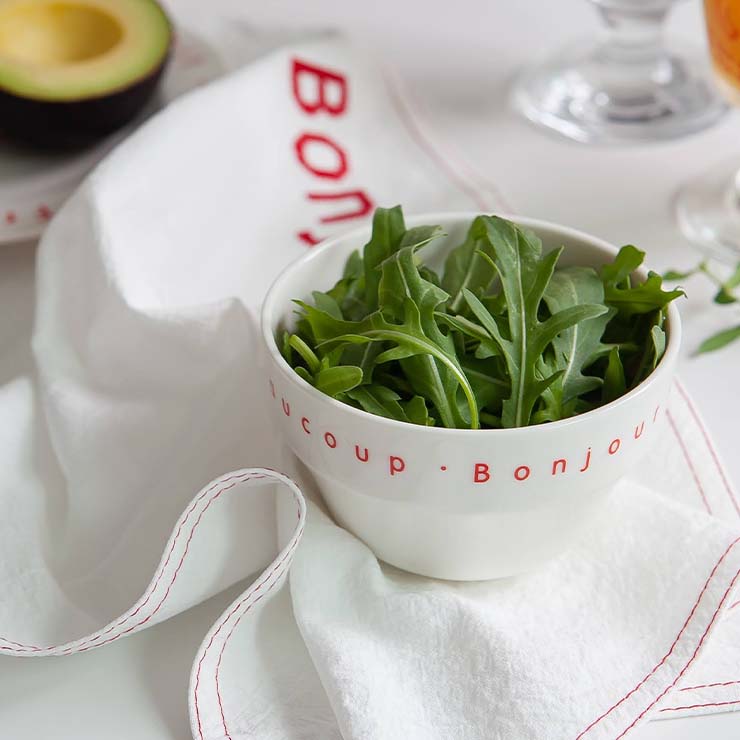 BONJOUR - (RED) Dinnerware Set (Round Plate, Oval Plate, Mini Bowl, Cup, Placemat)