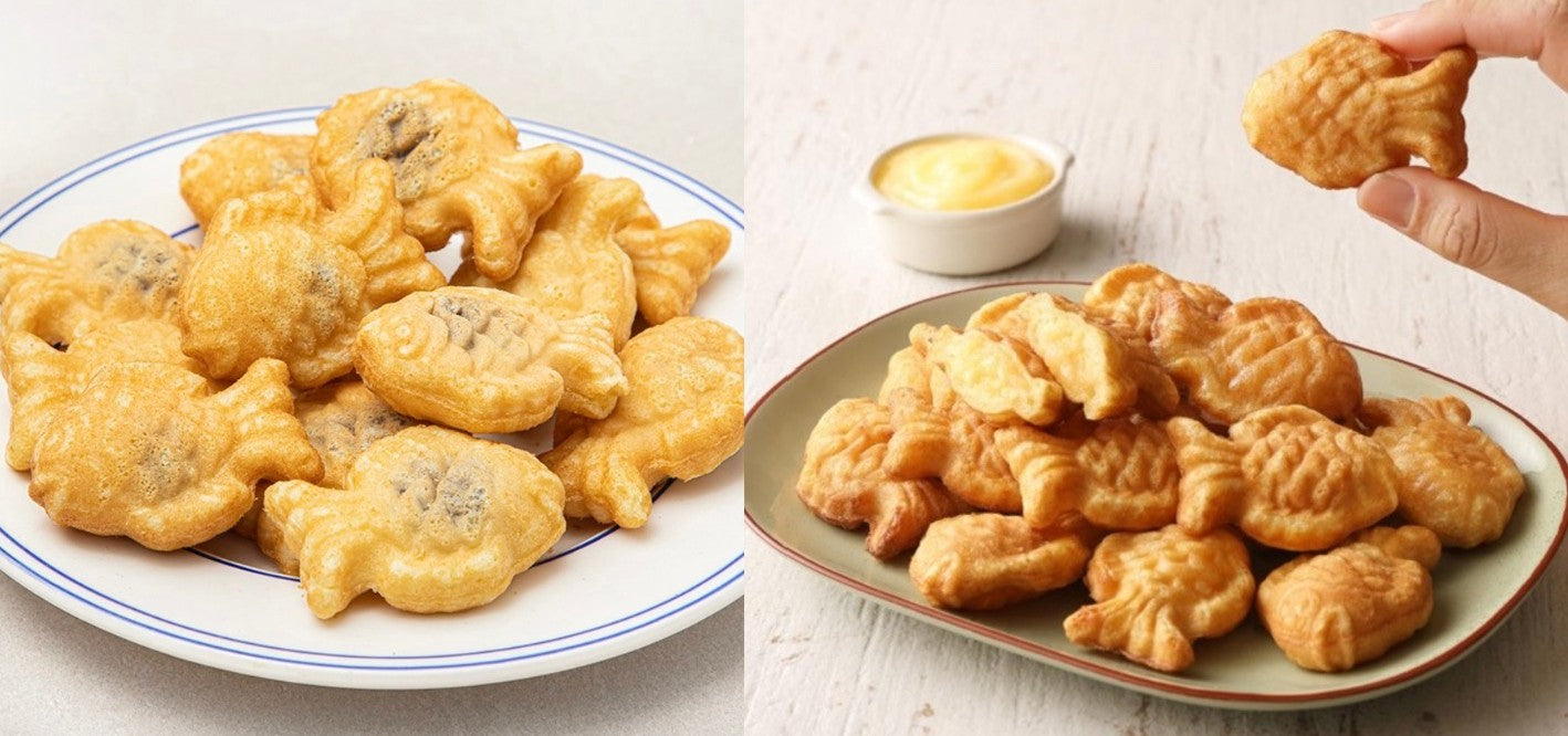 Fish-Shaped Pastry Red Bean & Custard 2 Pack (우리쌀 붕어빵 팥붕&슈붕)