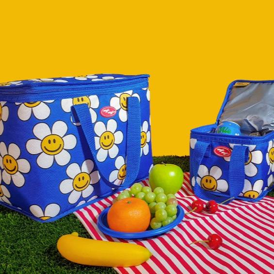 Smile We Love Cooler Bag (S,L size) - BLUE 2pc SET